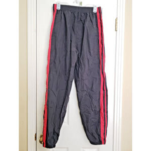 Cool Stuff Mens Vintage Breakaway Windbreaker Pants Red Black Nylon Size Large